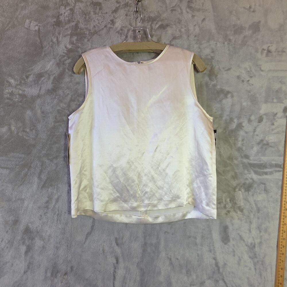DKNY Donna Karan Womens Size 8 White Sleeveless Blouse Top NWT $98